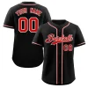 Custom Black Red-White Classic Style Authentic Baseball Jersey