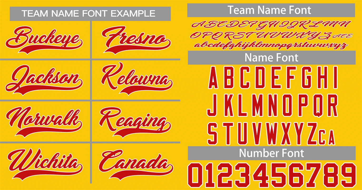 Custom Yellow Red-White Classic Style Authentic Baseball Jersey - Image 3