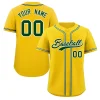 Custom Yellow Green-White Classic Style Authentic Baseball Jersey