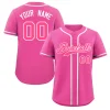 Custom Pink White-Gray Classic Style Authentic Baseball Jersey