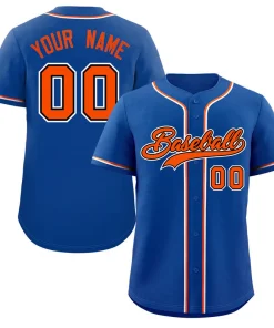 Custom Royal Orange-White Classic Style Authentic Baseball Jersey