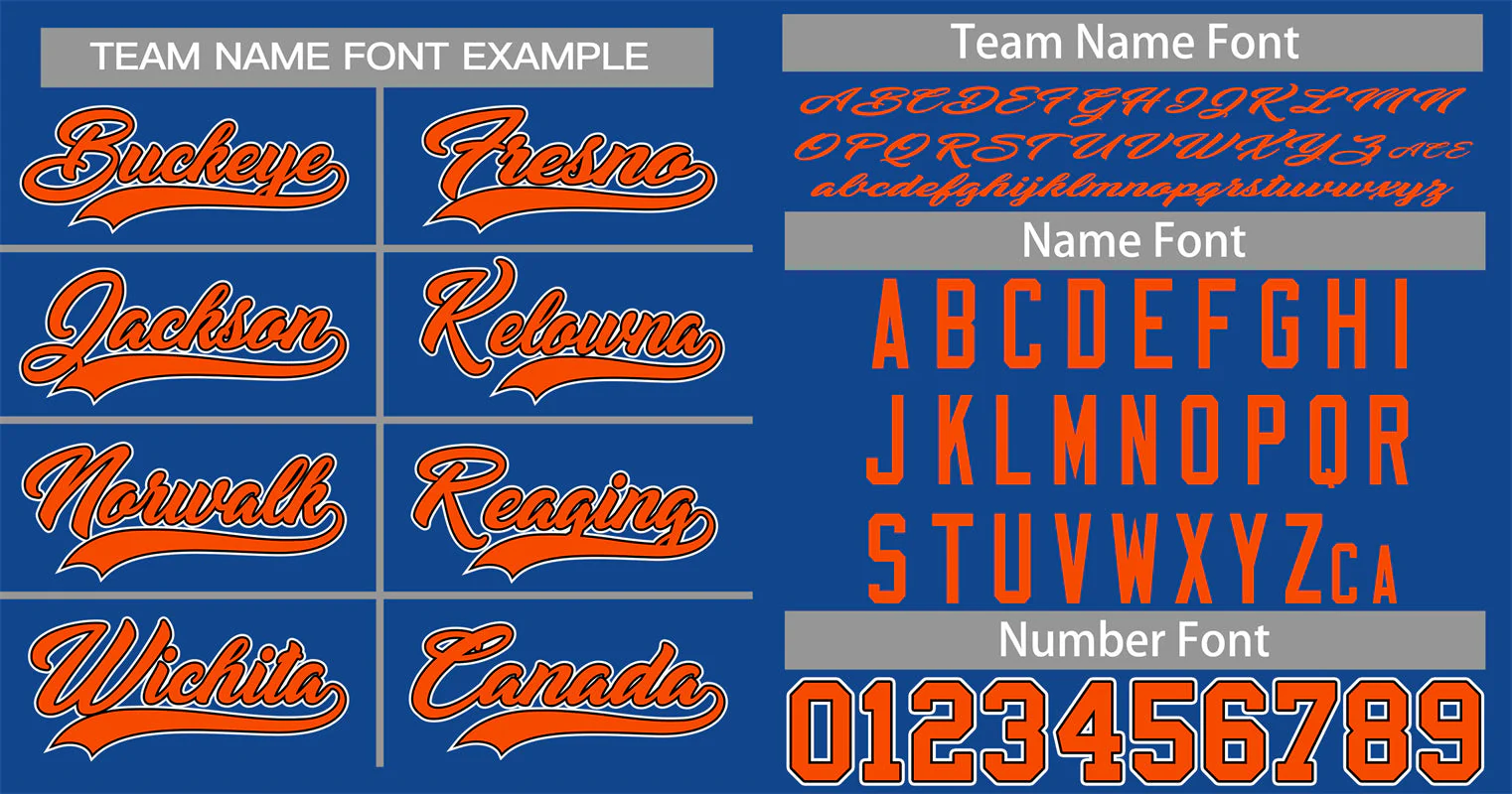 Custom Royal Orange-White Classic Style Authentic Baseball Jersey - Image 3