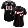 Custom Black White-Red Classic Style Authentic Baseball Jersey