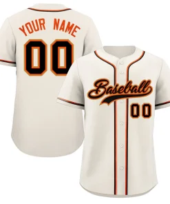 Custom Cream Black-Old Gold Classic Style Authentic Baseball Jersey