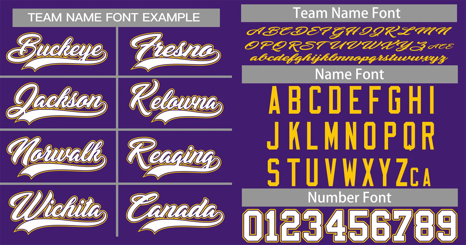 Custom Purple White-Gold Classic Style Authentic Baseball Jersey - Image 3