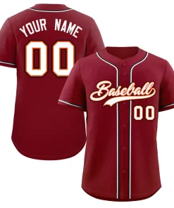 Custom Crimson White-Black Classic Style Authentic Baseball Jersey