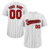 Custom White Red-Black Stripe Fashion Authentic Baseball Jersey