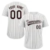 Custom White Brown Stripe Fashion Authentic Baseball Jersey