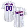 Custom White Royal-Orange Stripe Fashion Authentic Baseball Jersey