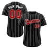 Custom Black Red-White Stripe Fashion Authentic Baseball Jersey
