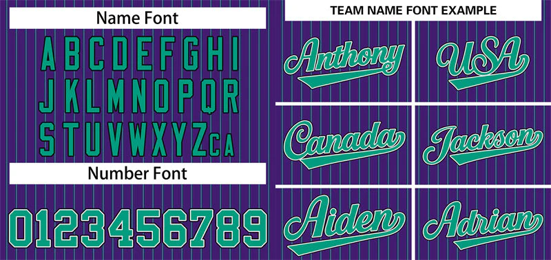 Custom Purple Teal-Black Stripe Fashion Authentic Baseball Jersey - Image 3