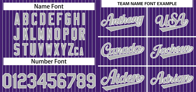 Custom Purple Gray-White Stripe Fashion Authentic Baseball Jersey - Image 3