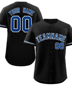 Custom Black Royal-White Classic Style Authentic Baseball Jersey