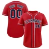 Custom Red Navy-White Classic Style Authentic Baseball Jersey