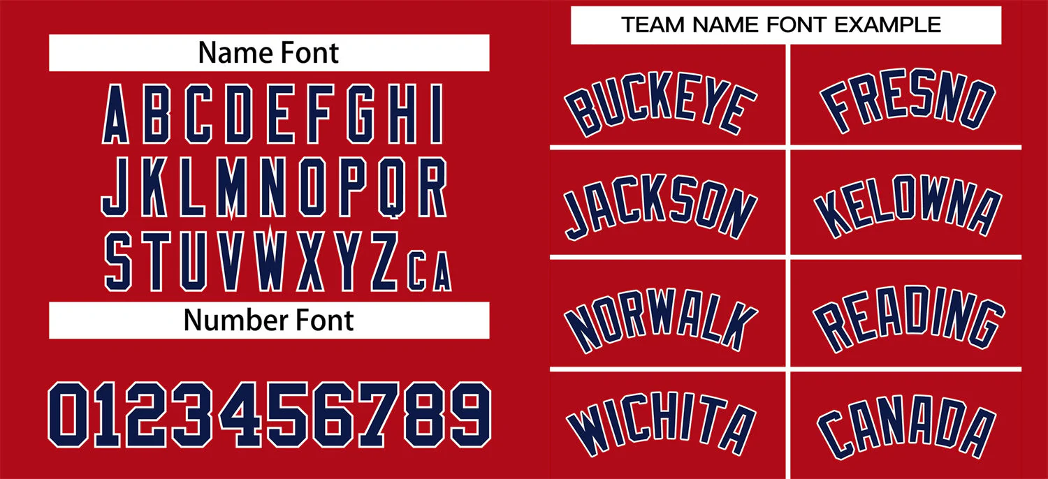 Custom Red Navy-White Classic Style Authentic Baseball Jersey - Image 3