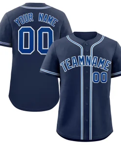 Custom Navy Royal-White Classic Style Authentic Baseball Jersey