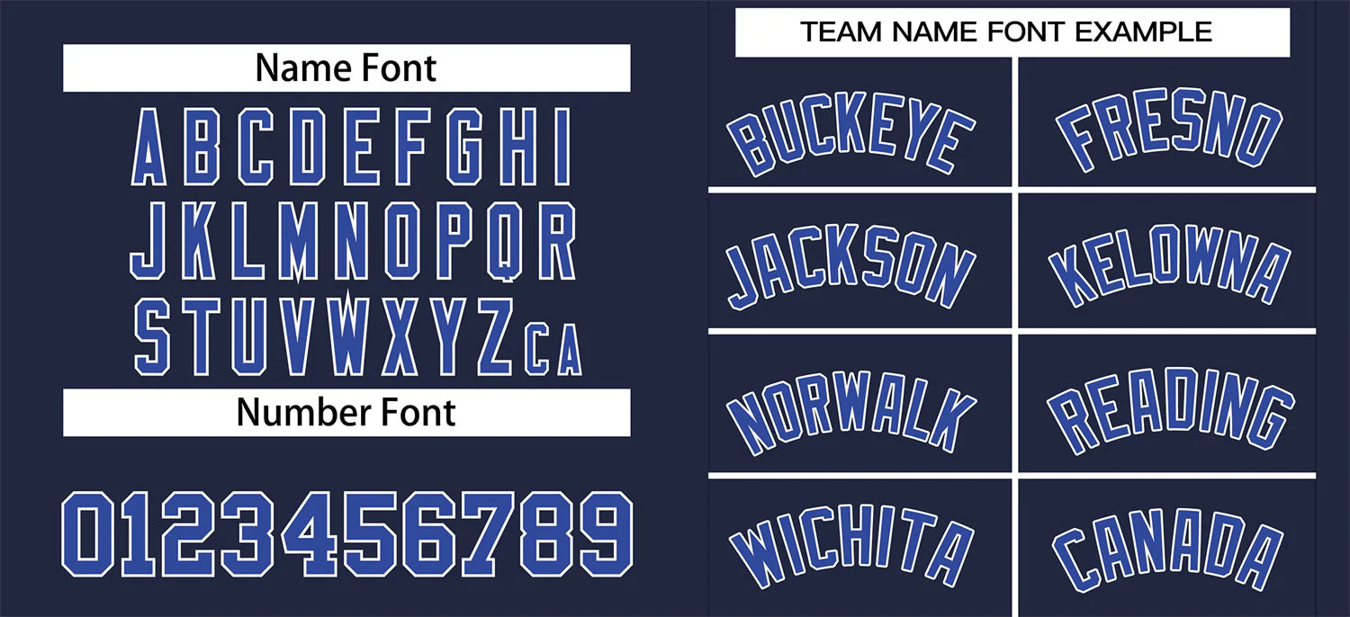 Custom Navy Royal-White Classic Style Authentic Baseball Jersey - Image 3