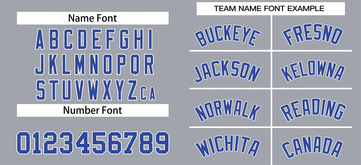 Custom Gray Royal-White Classic Style Authentic Baseball Jersey - Image 3