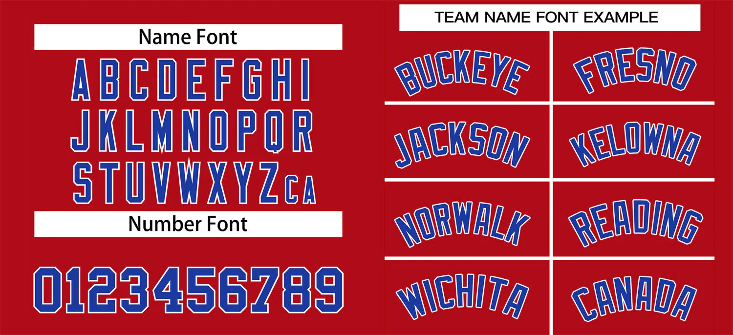 Custom Red Royal-White Classic Style Authentic Baseball Jersey - Image 3