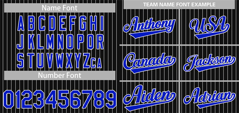 Custom Black Royal-White Stripe Fashion Authentic Baseball Jersey - Image 3