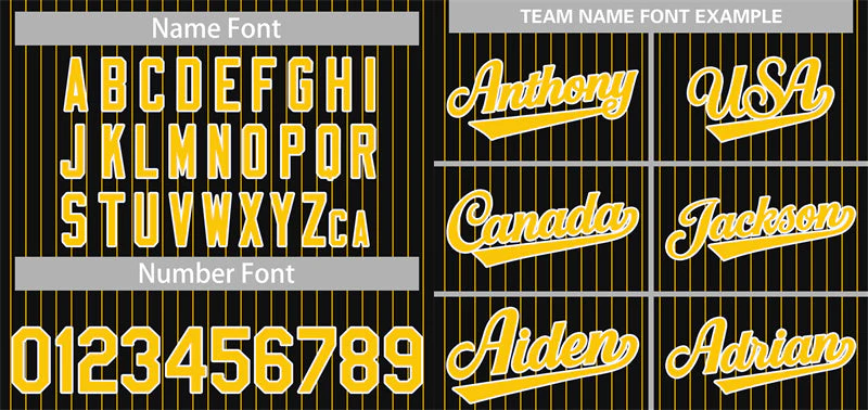 Custom Black Gold-White Stripe Fashion Authentic Baseball Jersey - Image 3