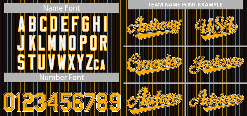 Custom Black Yellow-White Stripe Fashion Authentic Baseball Jersey - Image 3