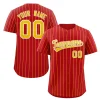 Custom Red Gold-White Stripe Fashion Authentic Baseball Jersey