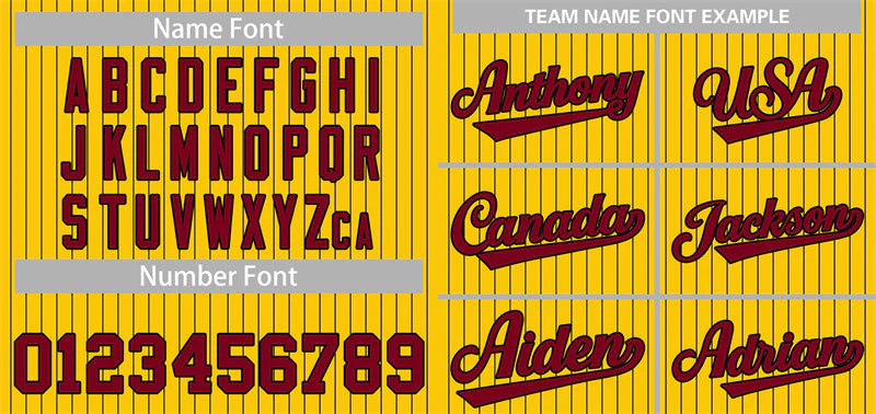 Custom Yellow Crimson-Black Stripe Fashion Authentic Baseball Jersey - Image 3