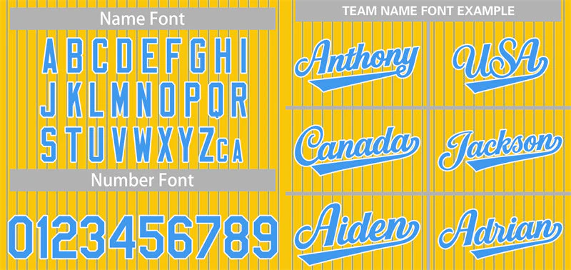 Custom Yellow Powder Blue-White Stripe Fashion Authentic Baseball Jersey - Image 3