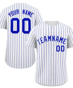 Custom White Royal Stripe Fashion Authentic Baseball Jersey