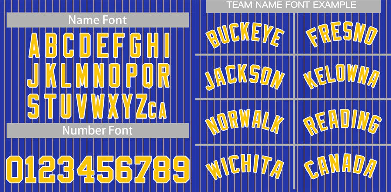 Custom Royal Gold-White Stripe Fashion Authentic Baseball Jersey - Image 3