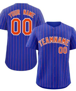 Custom Royal Orange-White Stripe Fashion Authentic Baseball Jersey