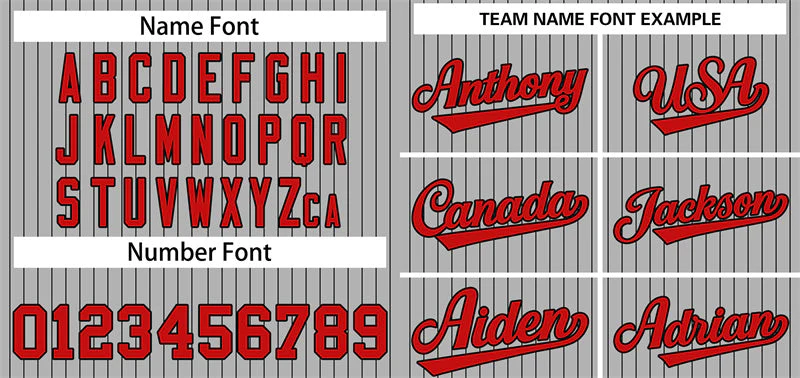 Custom Gray Red-Navy Stripe Fashion Authentic Baseball Jersey - Image 3
