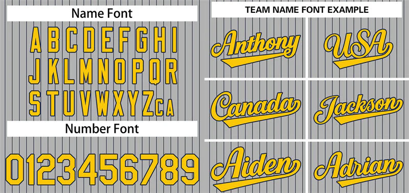 Custom Gray Gold-Navy Stripe Fashion Authentic Baseball Jersey - Image 3
