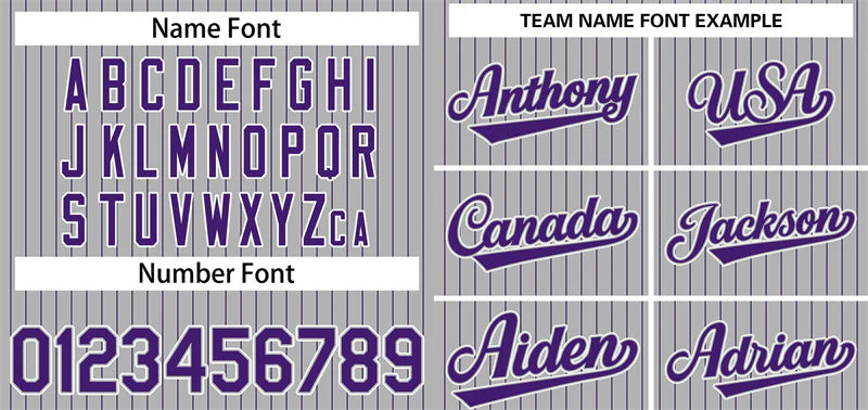 Custom Gray Purple-White Stripe Fashion Authentic Baseball Jersey - Image 3