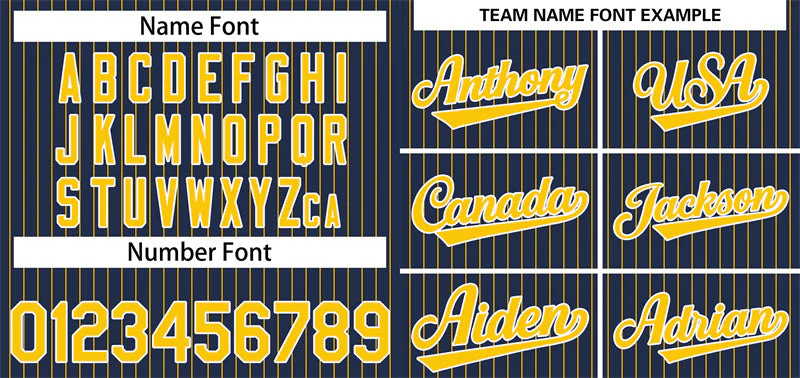 Custom Navy Gold-White Stripe Fashion Authentic Baseball Jersey - Image 3