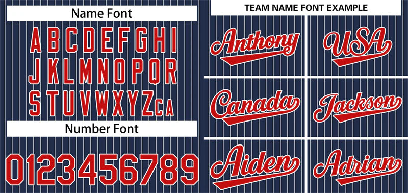 Custom Navy Red-White Stripe Fashion Authentic Baseball Jersey - Image 3