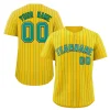 Custom Gold Teal-Black Stripe Fashion Authentic Baseball Jersey