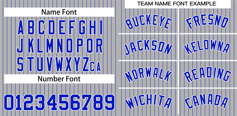 Custom Gray Royal-White Stripe Fashion Authentic Baseball Jersey - Image 3