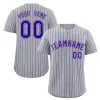 Custom Gray Royal-Orange Stripe Fashion Authentic Baseball Jersey