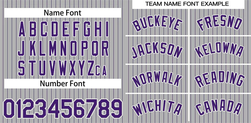 Custom Gray Purple-White Stripe Fashion Authentic Baseball Jersey - Image 3