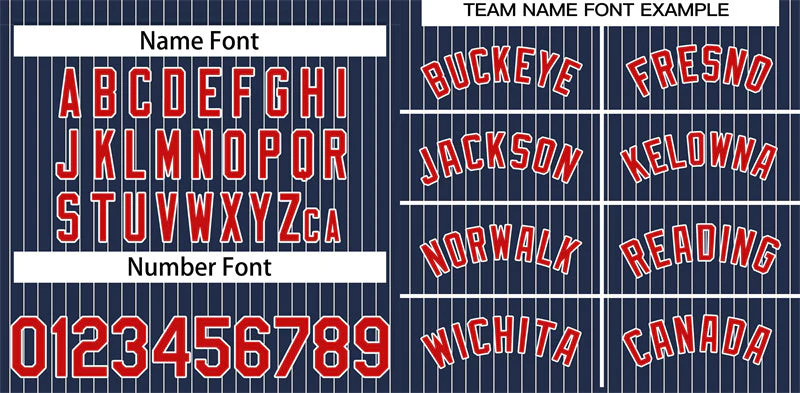 Custom Navy Red-White Stripe Fashion Authentic Baseball Jersey - Image 3