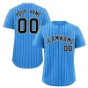 Custom Powder Blue Navy-Gray Stripe Fashion Authentic Baseball Jersey