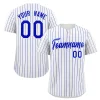 Custom White Royal Stripe Fashion Authentic Baseball Jersey