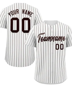 Custom White Black Stripe Fashion Authentic Baseball Jersey