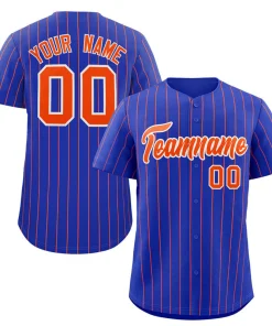 Custom Royal Orange-White Stripe Fashion Authentic Baseball Jersey