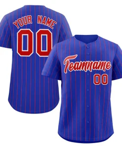 Custom Royal Red-White Stripe Fashion Authentic Baseball Jersey