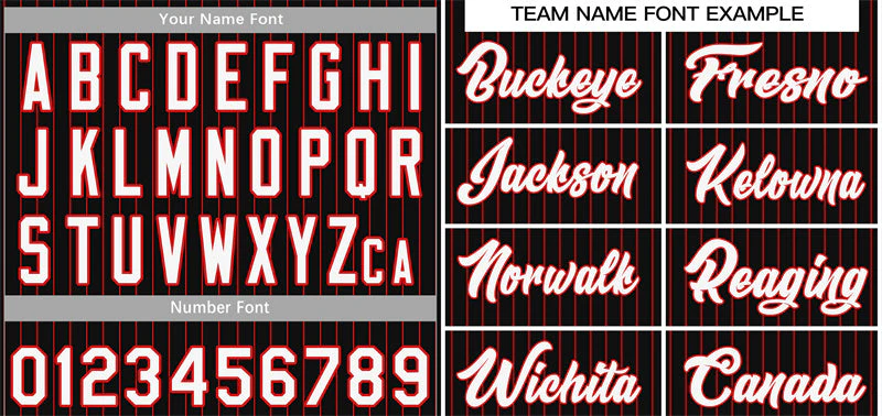 Custom Black White-Red Stripe Fashion Authentic Baseball Jersey - Image 3