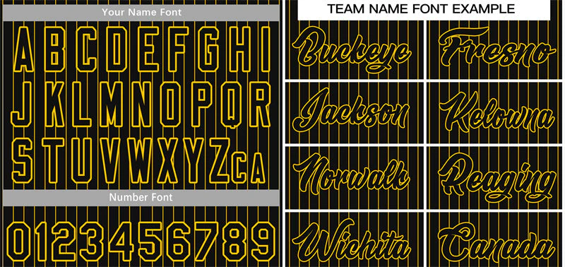 Custom Black Yellow Stripe Fashion Authentic Baseball Jersey - Image 3