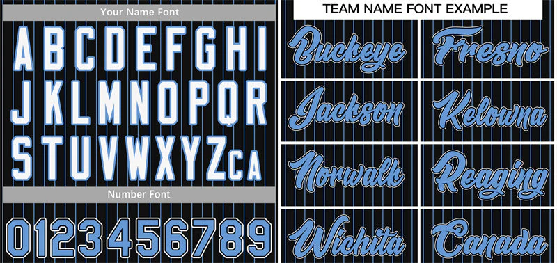 Custom Black Powder Blue-White Stripe Fashion Authentic Baseball Jersey - Image 3